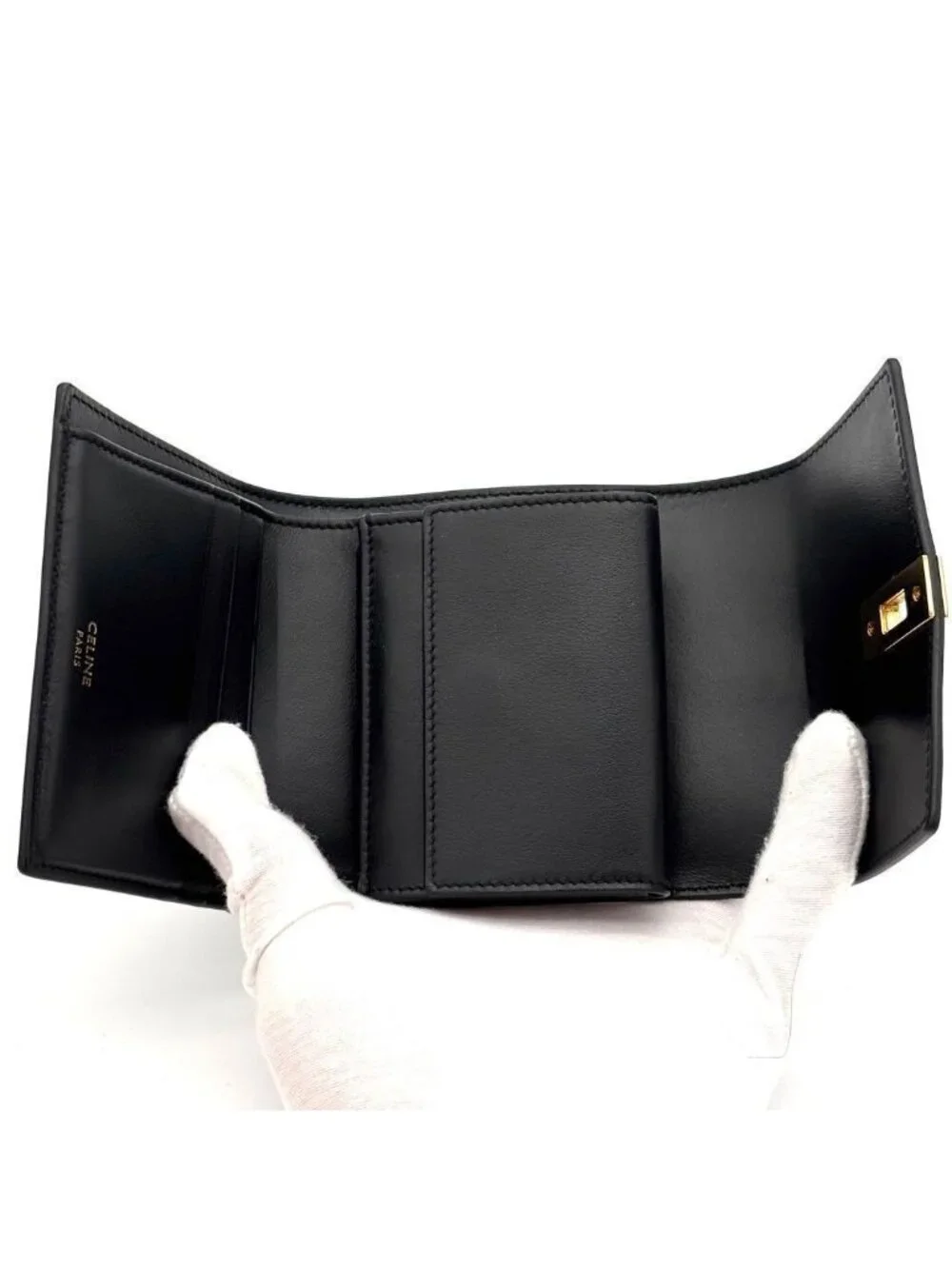 Celine Wallet Small Trifold Black